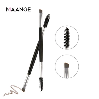 

MAANGE 1 Pcs Double Head Makeup Eyebrow Brush Double Sided Blending Eye Eyebrow Flat Angled Make Up Brush Comb Double Ended Tool