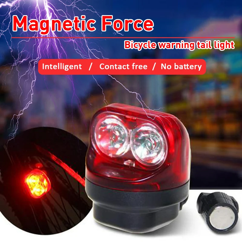 Magnetic Induction Bike Taillight - Self-Generating Electricity Cycling Warning Light No Charging Needed