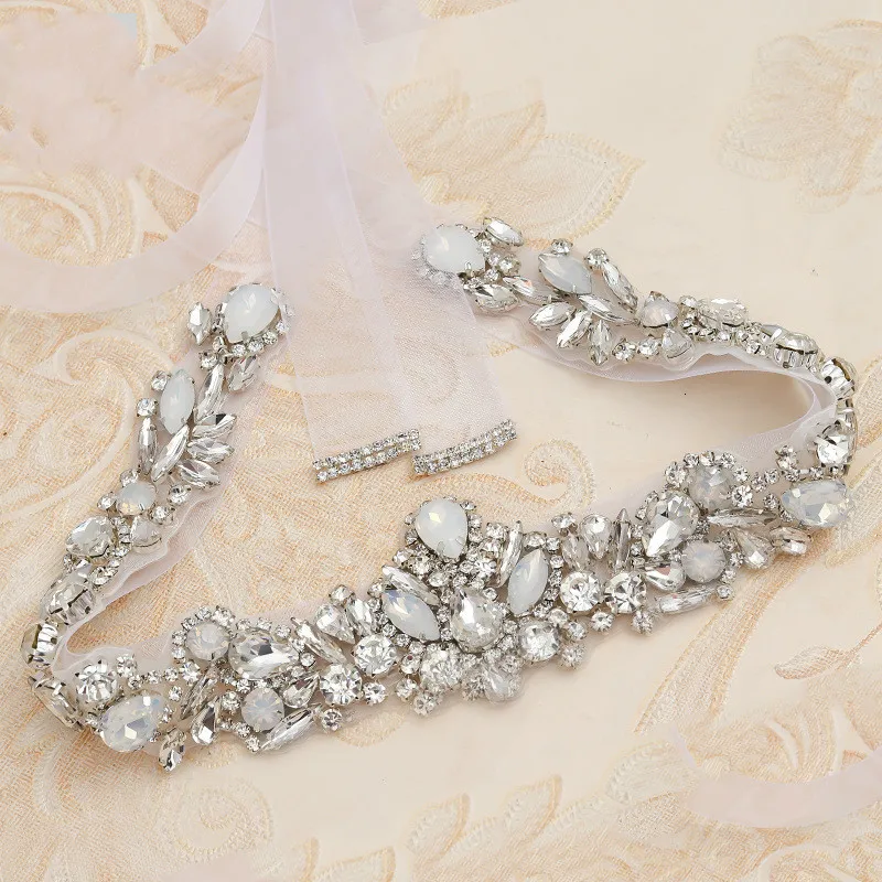 

BacklakeGirls Luxurious Women Rhinestones Long Handmade Belt Wedding Dress Accessories Marriage Bridal Sashes Cinturon De Novia