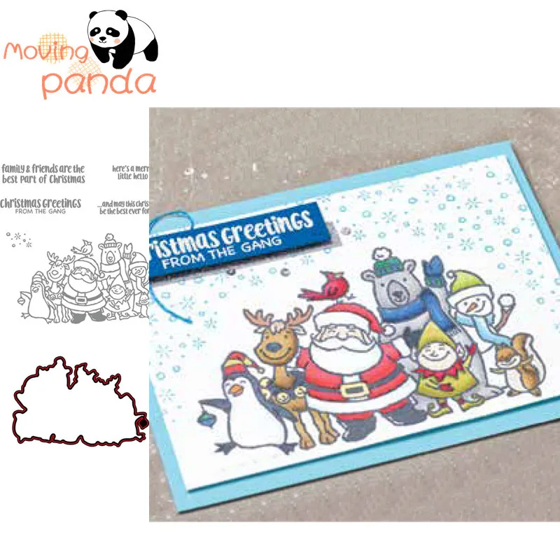 

JC352 CHRISTMAS CROWD Metal Cutting Dies and stamps For DIY Scrapbooking Album Greeting Cards Decorative Craft Embossing Die Cut