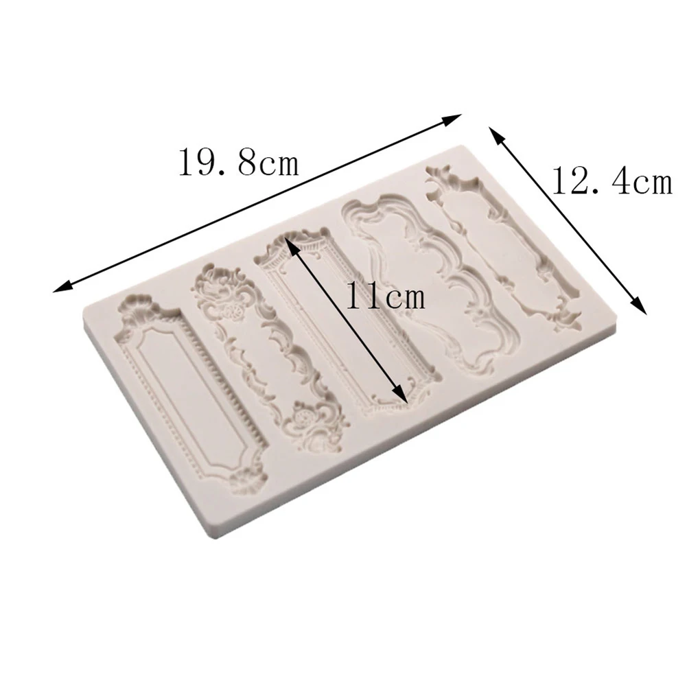 Ретро зеркальная рамка силиконовая форма помадка торт Полимерная глина украшения DIY Плесень