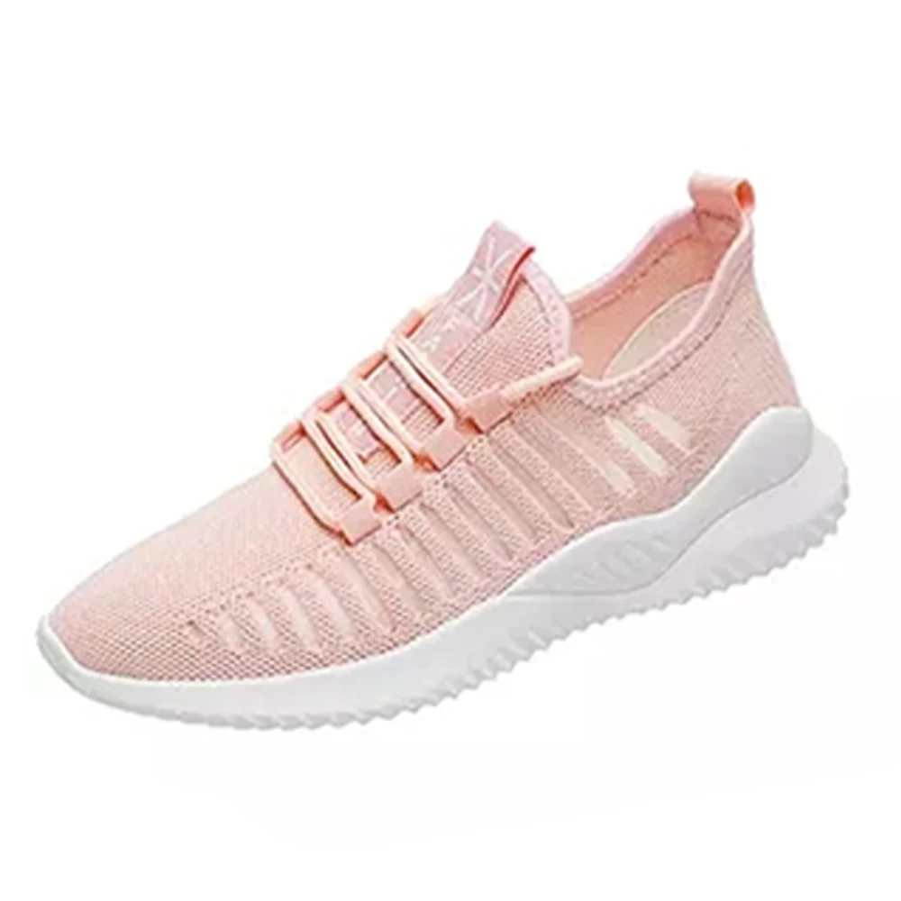 

Spring Autumn Women Sneakers Transparent Uppers Pure Black White Pink Breathable Casual Jogging Thick Sole Comfortable Female Sh