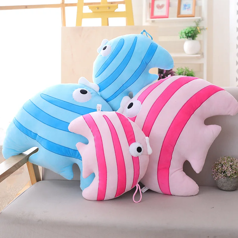 Plush Sea Fish Toys Cute Soft Stuffed Marine Fish Pillow Toy Children