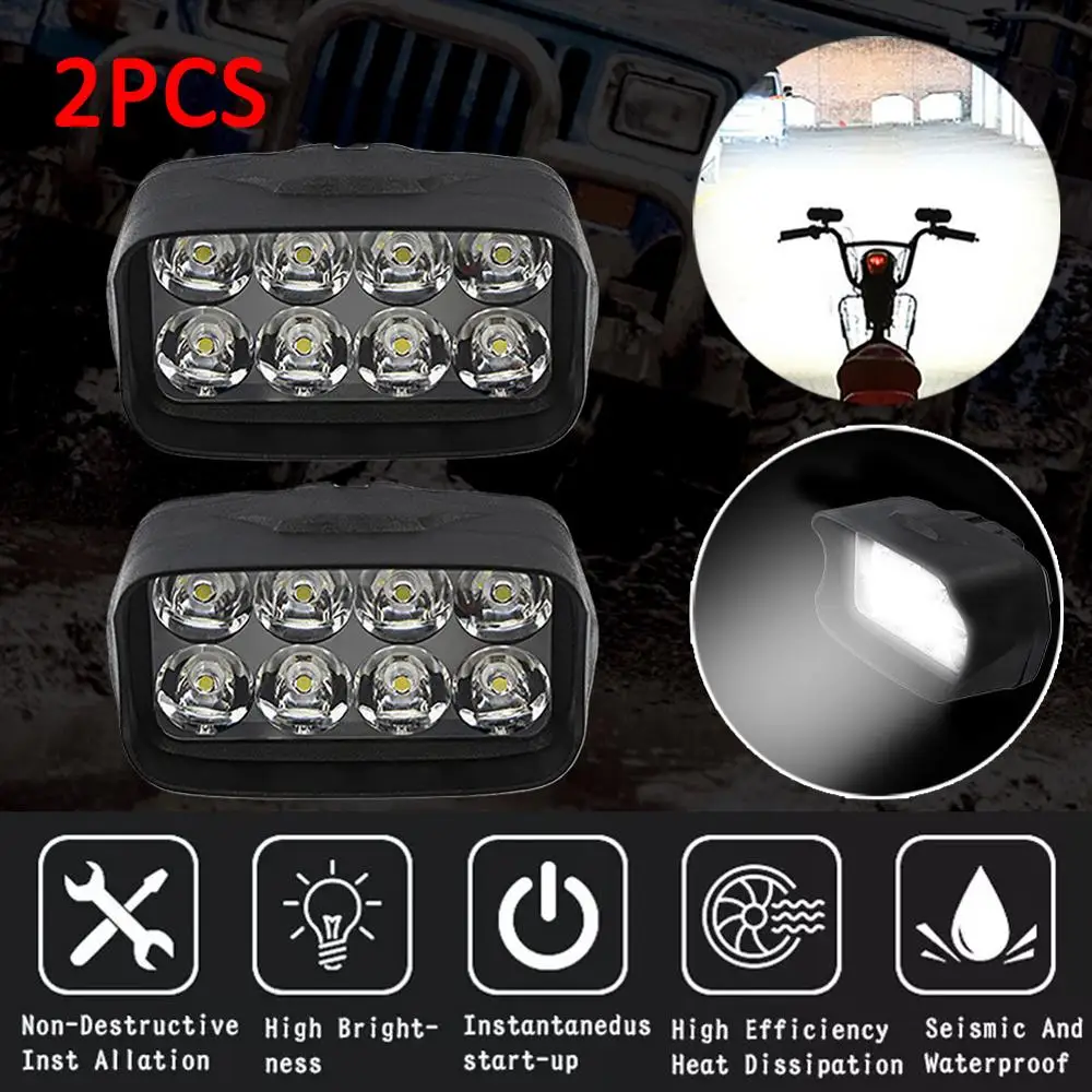 

Motorcycle Headlights 12W 8LED White LED Work Light Bar Headlight Driving Lamp Waterproof car accessories lamp Wholesale CSV