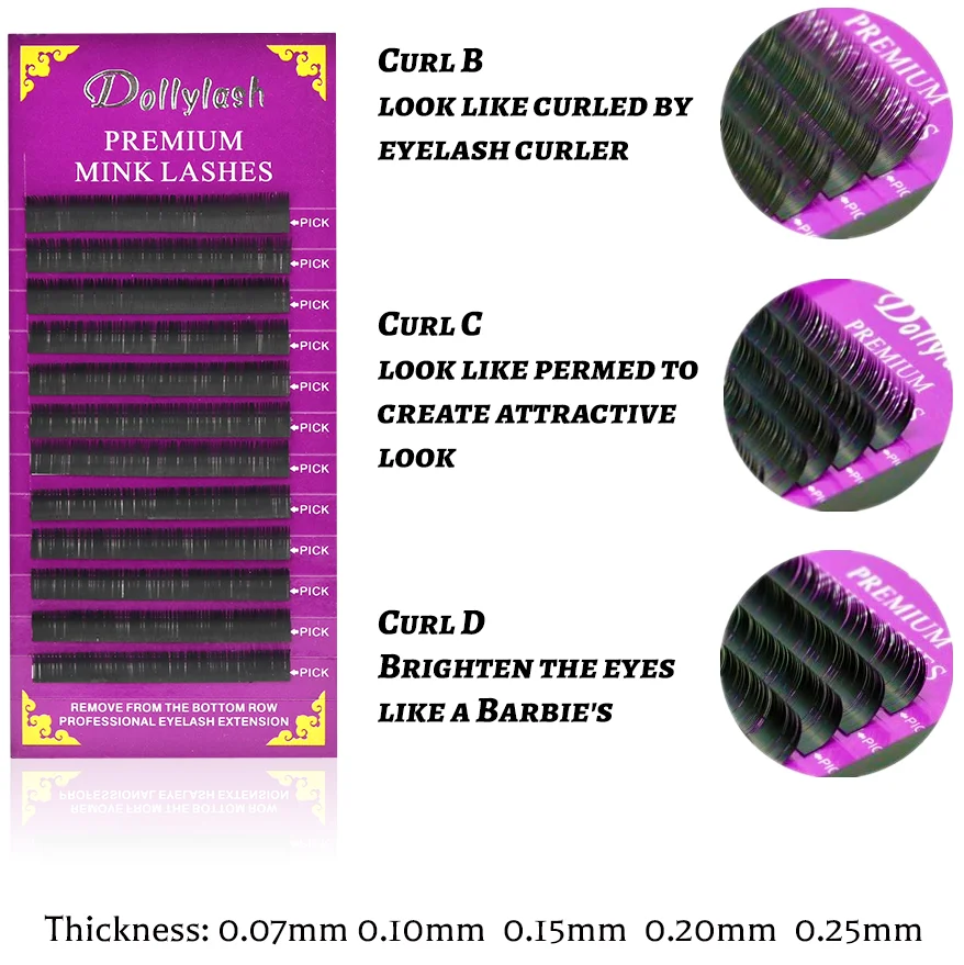 Dollylash 12rows Faux Lash Individual Eyelash Extension Lashes For