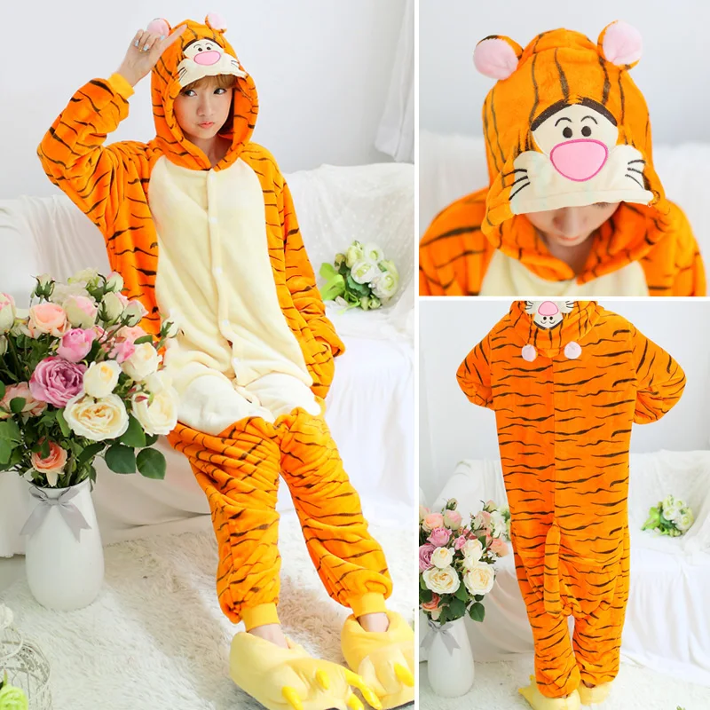 Anime Unicorn Onesies Women Panda Sleepwear Set Kigurumi Adult Women's Pajamas Flannel Bear Totoro Pajamas Winter Unisex Onesies