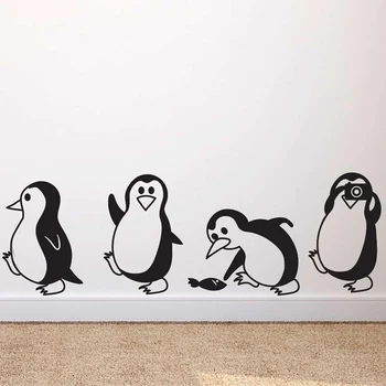 Havea Nice Day Cute Animals Penguin Refrigerator Sticker Fridge Kitchen Fridge Wall Stickers Art For Home Decoration