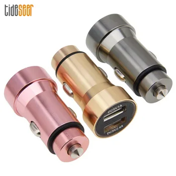 شراء 3.4A شاحن سيارة العالمي آيفون سامسونج شاومي الهاتف المحمول محول في سيارة المزدوج USB سريع سيارة شاحن ل اللوحي غس 300 قطعة