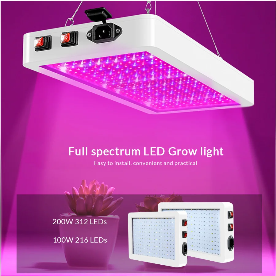 LED Grow Light Full Spectrum 410-730nm 1000W 1200W Phyto Growth Lamp Indoor Phytolamp for Plants Flower Veg Greenhouse Grow Tent (2)