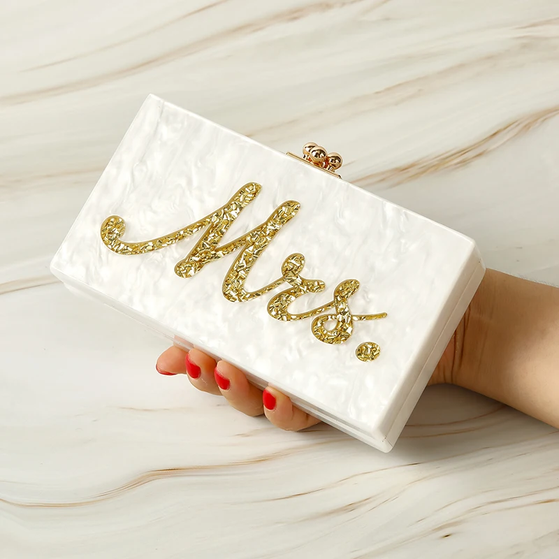 acrylic bridal clutch