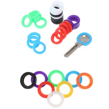 

1/24/32pcs Bright Colors Hollow Multi Color Rubber Soft Keys Locks Cap Key Covers Keyring Elastic Case Round Soft Silicone