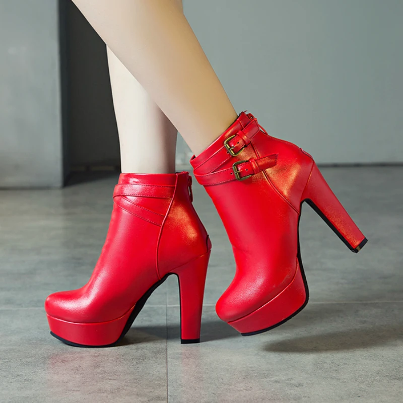 Ankle Boots Platform Red | Black Yellow Boots Women | Yellow Ankle Boots Fashion - Women's Boots -