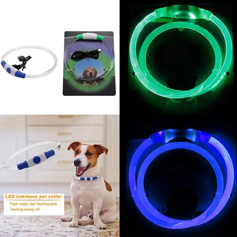 

USB Charging Led Dog Collar Anti-Lost/Avoid Car Accident Collar For Dogs Puppies Dog Collars Leads LED Supplies Pet Products