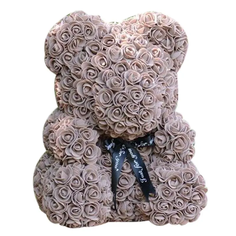Wedding Party Decorations Rose Bear Girlfriend Anniversary Christmas Valentine'S Day Gift Birthday Present For Kids Brown