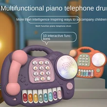 Téléphone jouet multifonctionnel pour enfants, hommes et femmes, éducation précoce, acousto optique, Piano