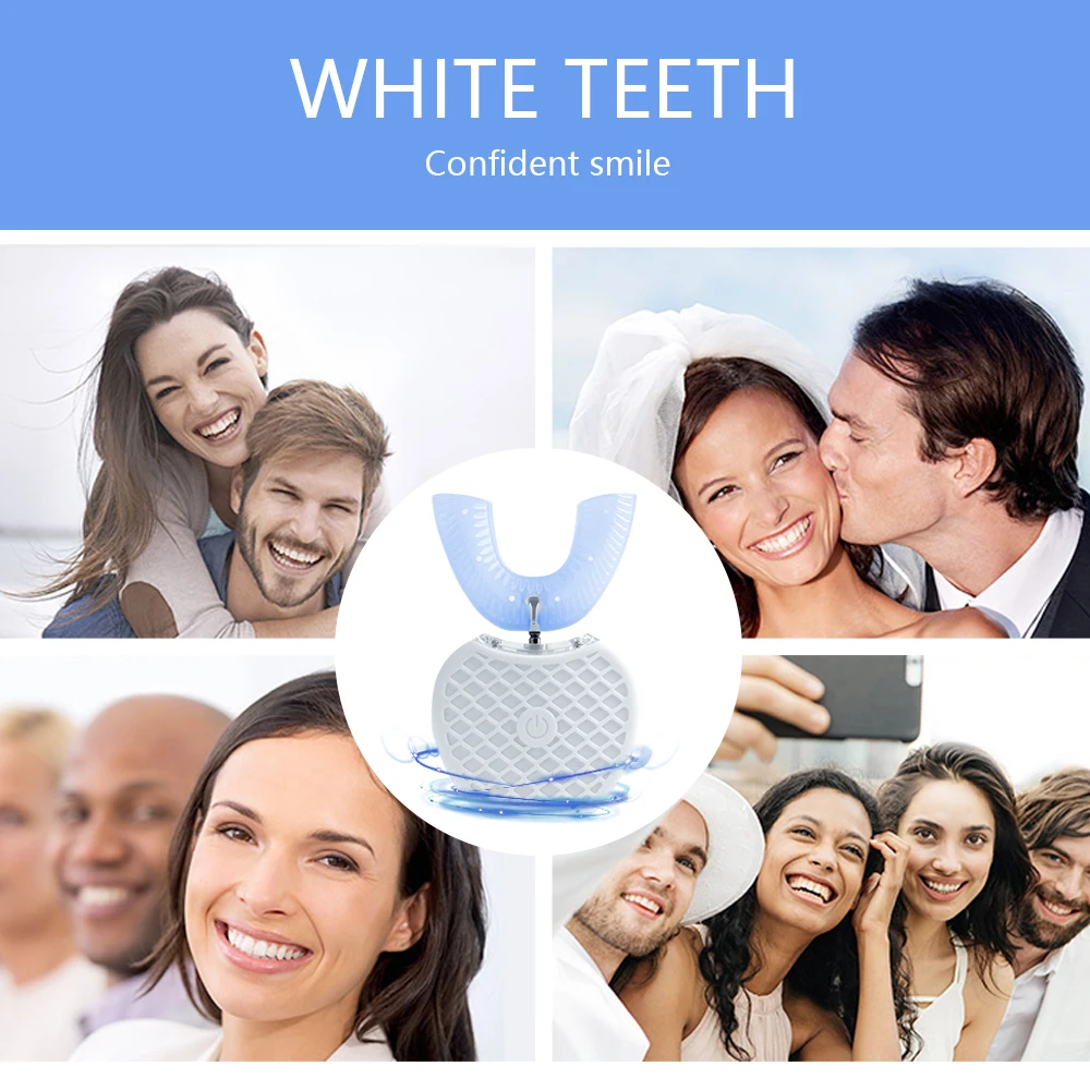 Умная автоматическая Зубная щетка 360 градусов перезаряжаемая ультразвуковая