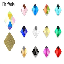 FlorVida 10 шт. стеклянные ромбовидные Стразы 6*10 мм с плоским дном блестящие стразы для дизайна ногтей для ногтей 3d-украшения для ногтей