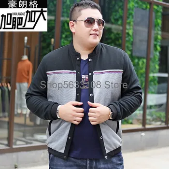 

super Brand Men Plus Fat Plus Size Popular Li Collar Jacket Shirt Fat Man Super Large Size Coat Extra Large Thin Sweater