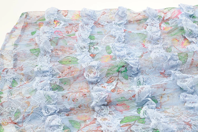 SEQINYY кружевное платье Лето Весна модный дизайн с коротким рукавом и оборками Каскадное женское платье с цветочным принтом