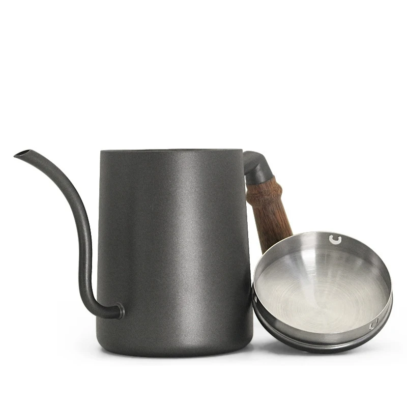 

Hot New 600Ml Gooseneck Tea Kettle Long Narrow Spout Coffee Maker With Wooden Handle