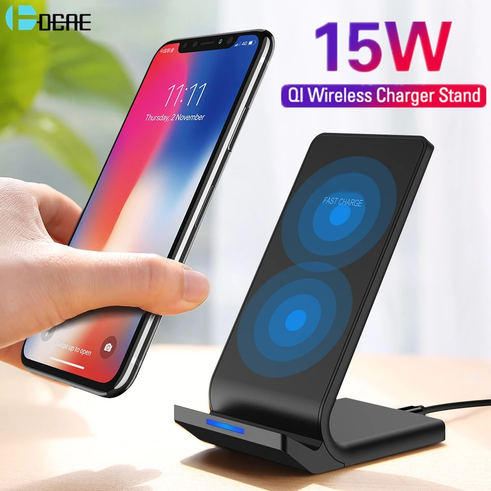 DCAE 15 Вт Qi Быстрая зарядка беспроводное быстрое зарядное устройство Тип C USB QC 3 0