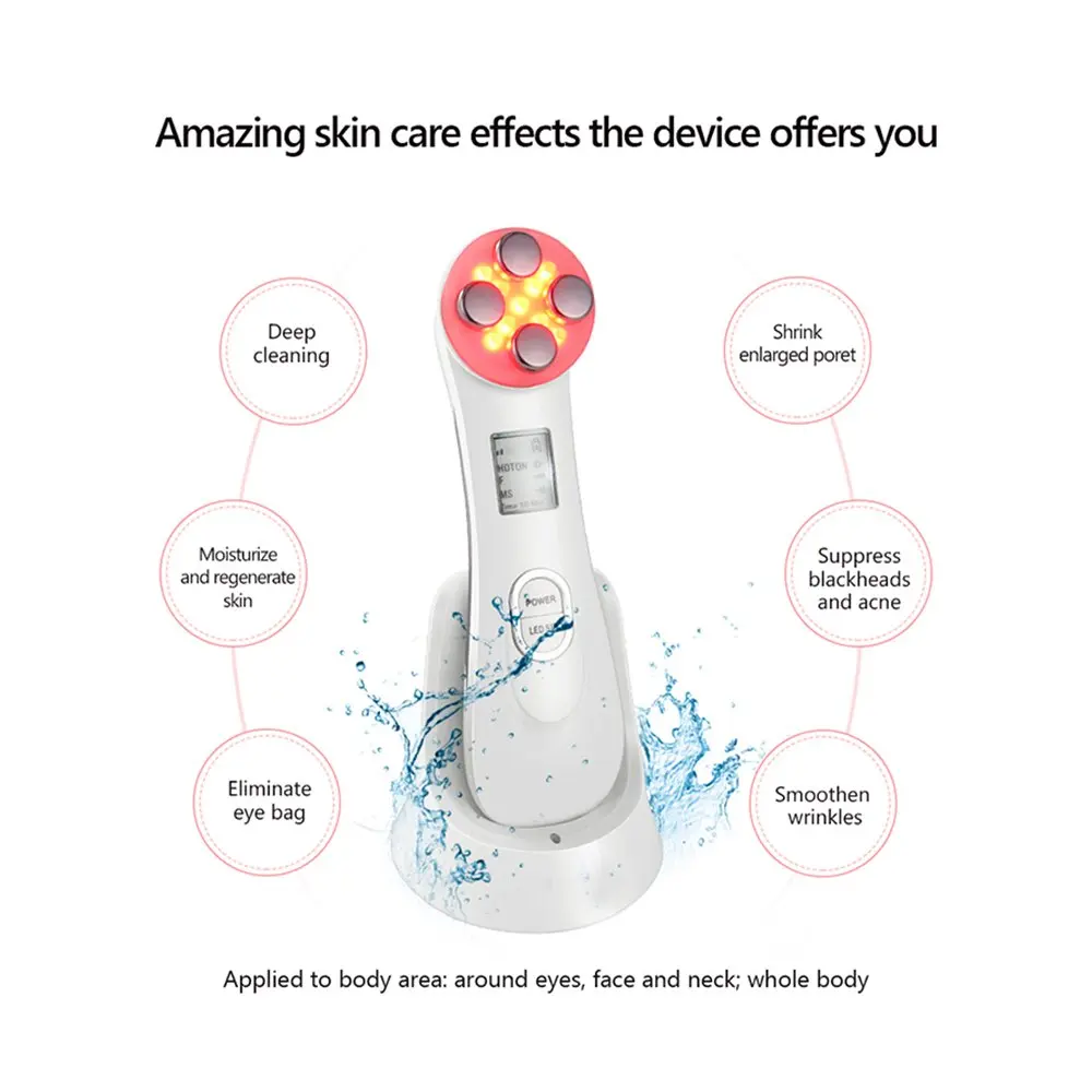 Radiofrequência Levantahomemto Facial Mesotherapy rf Ems Face Lifting Fóton Led Endurecimento Anti Envelhecimento Beleza Acne Rugas Removedor em 3 rf ems face lifting fóton led endurecimento