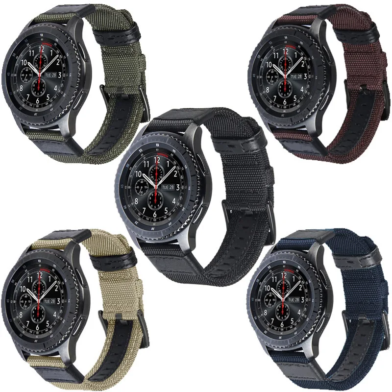 22 мм/20 мм браслет для Galaxy Watch 46 мм/42 мм нейлон с кожаным ремешком легкие мягкие Аксессуары для часов Amazfit Bip Pulseira