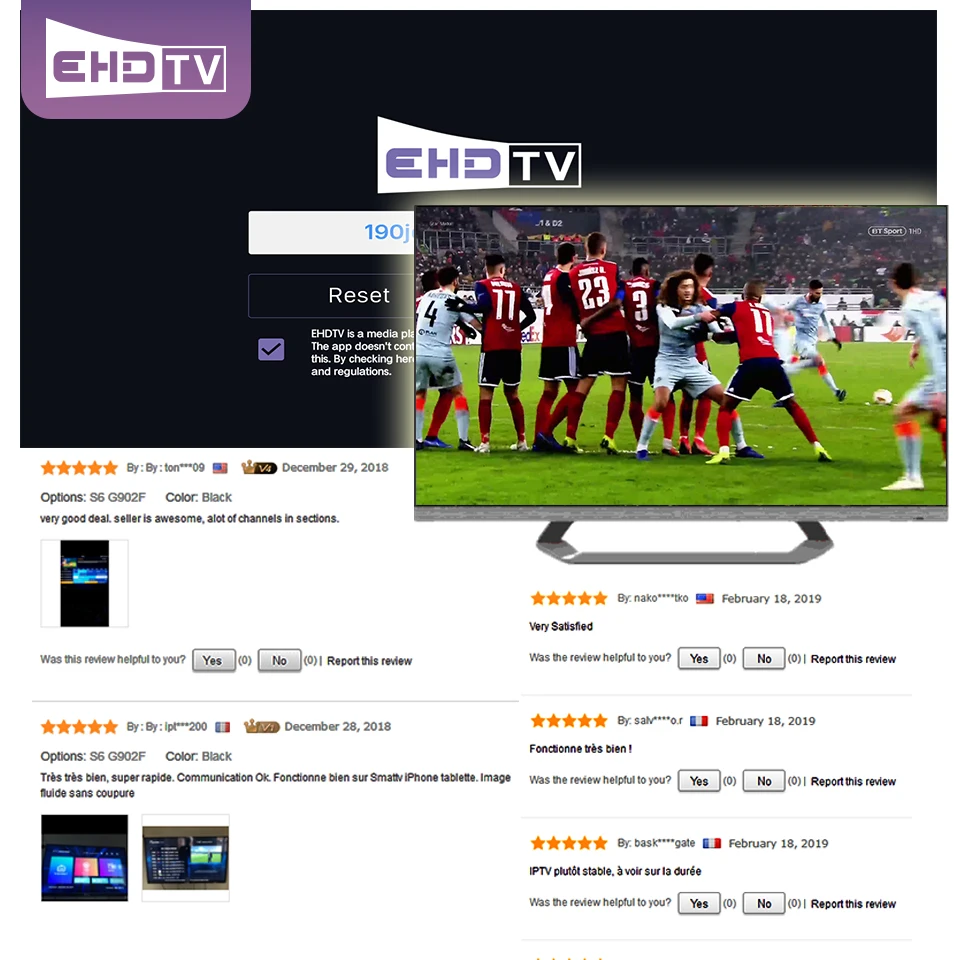 EHD tv Pro лучшая Европа Франция IP tv французский Великобритания италия Испания Германия Швеция ip tv подписка 2500+ Live 1500+ VOD тестовый код m3u