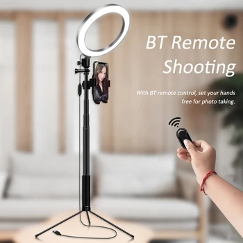 

Photography Dimmable LED Selfie Ring Light Youtube Video Live 3200-5500k Photo Studio Light With Phone Holder USB Plug Tripod