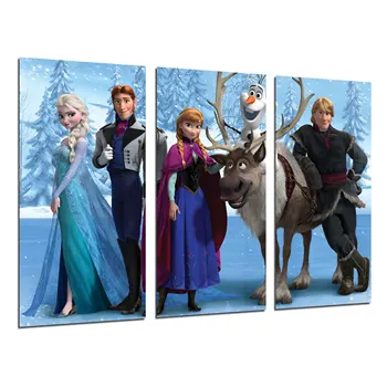 

Frozen, Cartoon, Elsa, Olaf, Hans, photo print on wood, modern picture decorative 26489