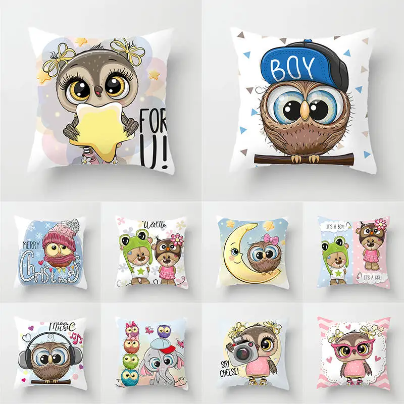 Owl Decoration Cushion Cover Polyester Throw Pillow Case Pillowcases Decorative Pillows TP136 | Дом и сад