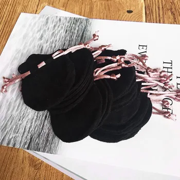 

50pcs/lot Pink Ribbon Flannel Bag Pouch For Bead Charm Bracelet Women Original Pandora Jewelry Black Bags Outer Packaging