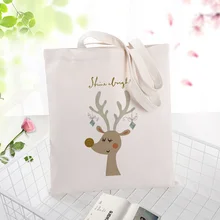 Рождественская Холщовая Сумка с принтом логотипа на заказ, ежедневное использование текста, Экологичная многоразовая хозяйственная сумка для покупок, сумка для подарков и фестивалей