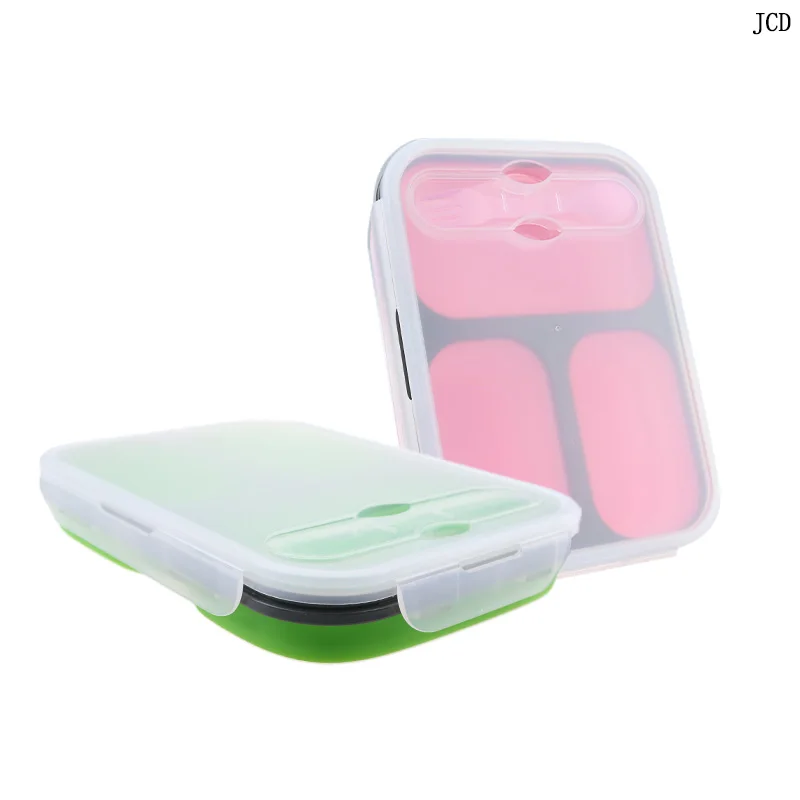 JCD 1 шт. Силиконовый складной Bento коробка Портативный Ланч-бокс для кухни посуда
