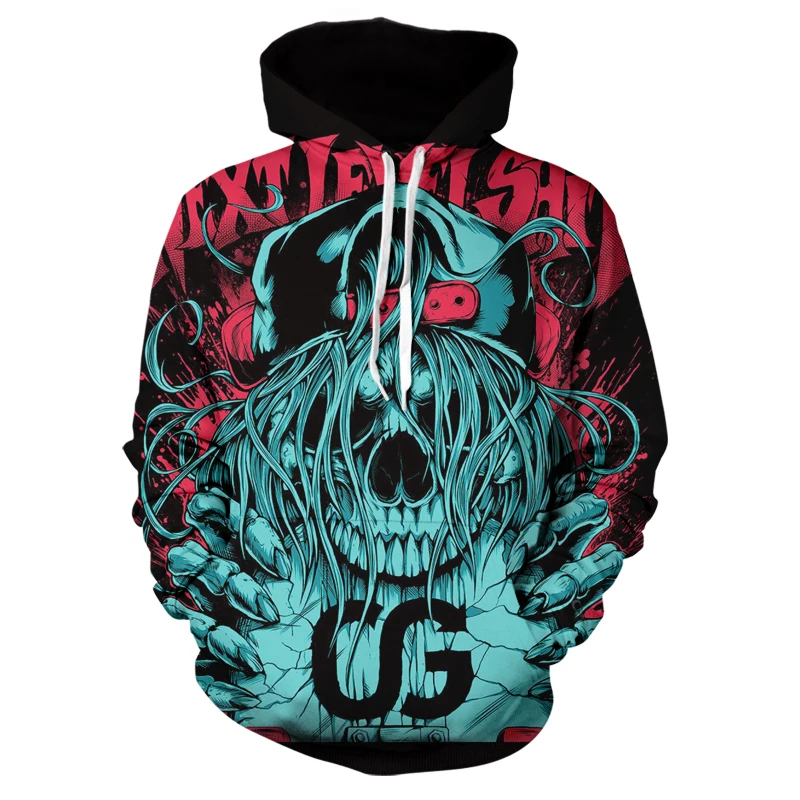 

Dorohedoro 3D Hoodie Japanese Anime Dark Horror Mask Streetwear Blood Skull Manga Pullover Graffiti Male