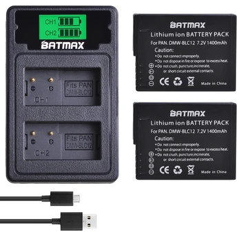 

Batmax DMW-BLC12 BLC12E Battery+LCD Dual USB Charger with Type C Port for Panasonic DMW-BLC12E DMW-BLC12PP FZ200 FZ1000 DMC-G5