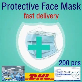 

200pcs Protective Mask 3 layers with filter safety disposable face mask protection anti pollution earloop masks mouth