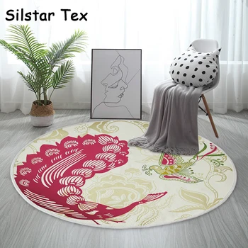 

Silstar Tex Beauty Peacocks 90cm Area Round Area Rug Animal Bedside Mat Cotton Woven Carpet Living Room Kitchen Wholesaler