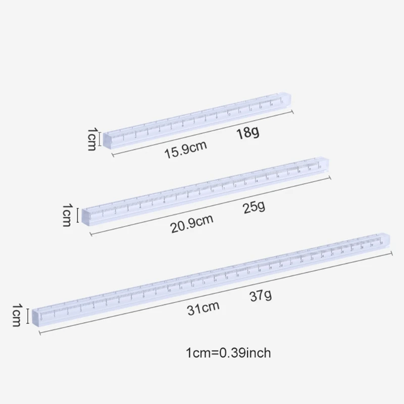 Straight Ruler Plastic Ruler Accurate Mathematics Ruler 1cm Thickness Lightweight Durable for students Draftsman