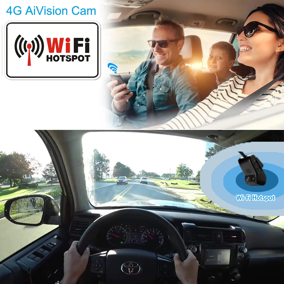New 4G Dash Cam Vehicle Camera Aivision Car GPS Tracker JC400 Smart Tracking Video Recorder WIFI Hotspot Dual Camera 1080P