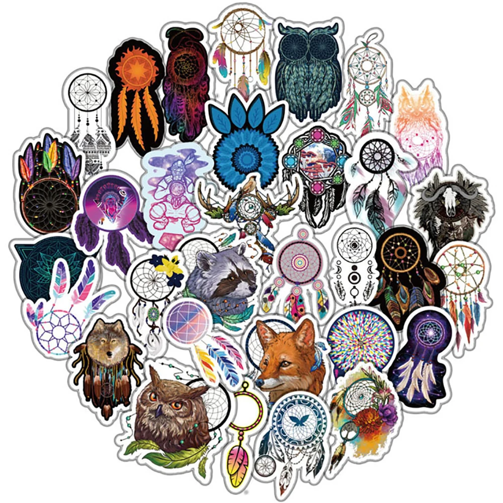 

57PCS Colorful Dreamcatcher Stickers DIY Motorcycle Luggage Guitar Skateboard Cool Stickers Decals Classic Toy for Kids Gift