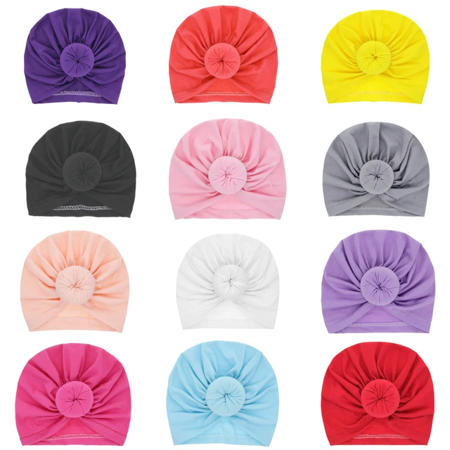 1 Pcs Infant Solid Cotton Pellet Turban For Girls Spandx Stretchy Beanie  Kids Hat Baby Cap New Born Newborn Photography Props - Kids Hats & Caps -  AliExpress