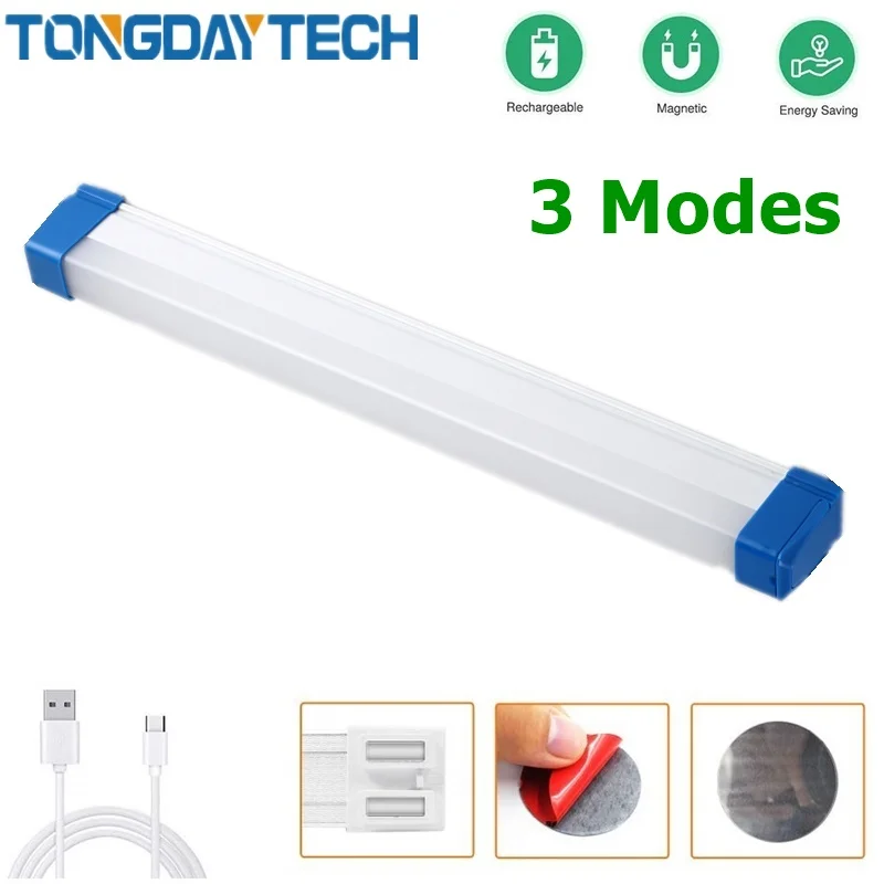 TONGDAYTECH, 3 режима, фонарик, USB, высокая мощность, перезаряжаемый, светодиодный, для гардероба, шкафа, шкафа, кухни, для аварийной лампы