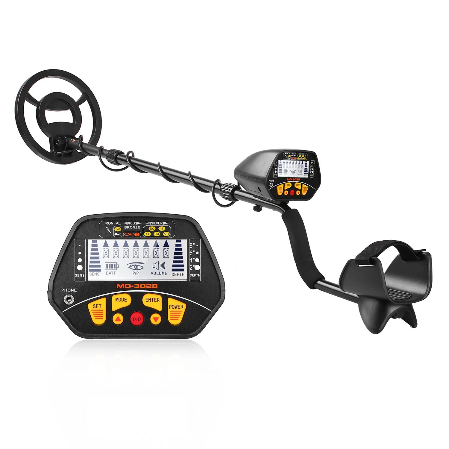 

MD-3028 Metal Detector Professional Pinpointing Underground Gold Finder Treasure Hunter with LCD Display for Treasure Search