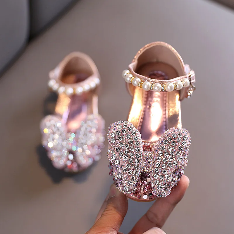 extra wide children's shoes 2021 Summer Children Princess Shoes Student Dance Shoes For Girls Sandals Kids Glitter Crystal Leather Shoes slippers for boy Children's Shoes