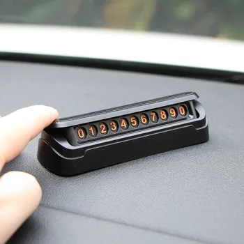 

Temporary Car Parking Card Number Card 1pc Sunscreen Night Light ABS Environmental Protection Car Styling Number Plate