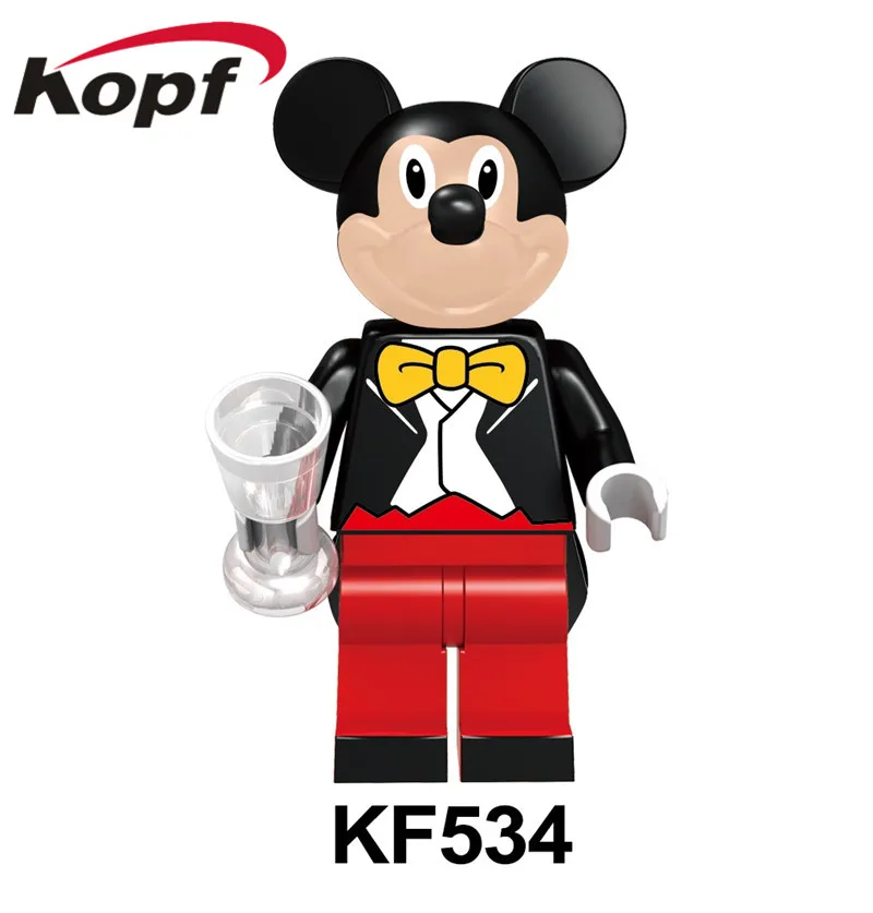 20 шт. KF6041 Мультфильм фигурки Doraemon Микки Дейзи Дак образование действие строительные блоки кирпичики для детей игрушки - Цвет: KF534 Without Box