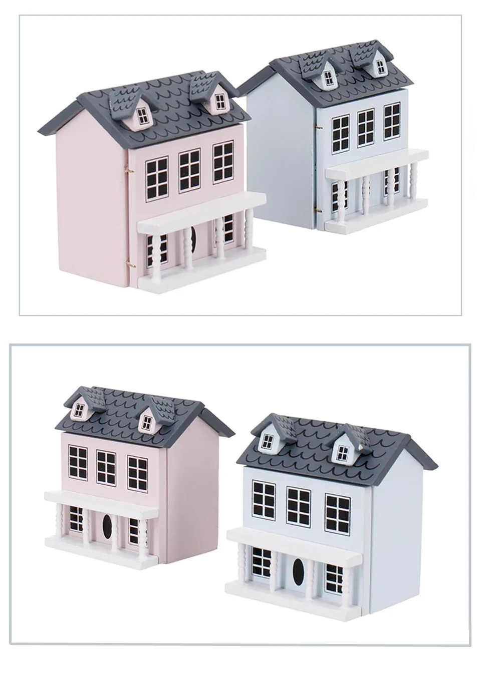 JO HOUSE Doll House Furniture Villa Toy 1:12 Dollhouse Miniature 3D Wooden Country House Model JO HOUSE Doll House Furniture Villa Toy 1:12 Dollhouse Miniature 3D Wooden Country House Model