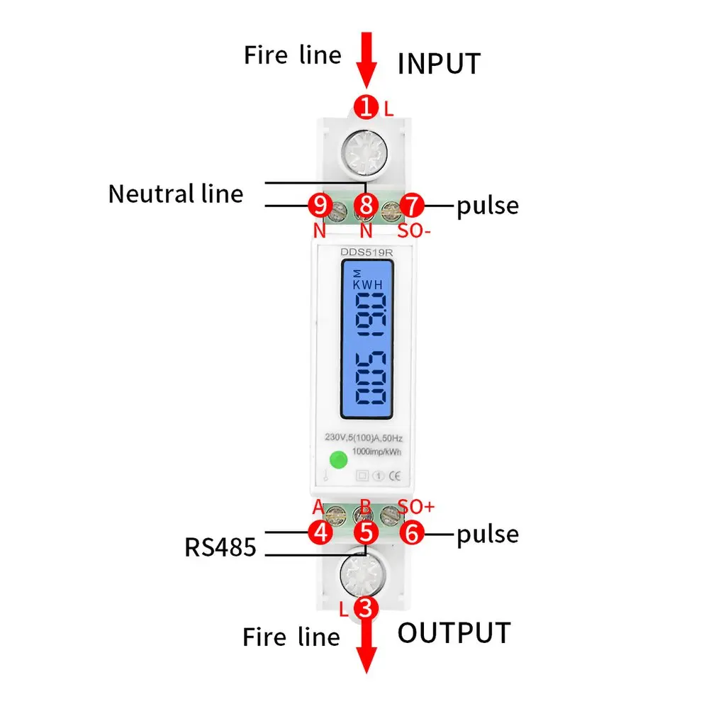 RS485 Mudbus 18 мм Мини Размер цифровой измеритель мощности однофазный Ватт метр din-рейка с подсветкой AC 5-100A 230 В распродажа