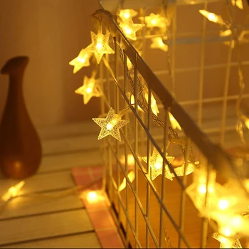 

10M 20M 30M 220V LED Christmas Garlands Star String Lights Outdoor / Indoor Fairy Lamp For Holiday New Year Party Decoration